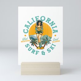 California Surf & Ski: Hot Beaches, Cool Slopes Mini Art Print