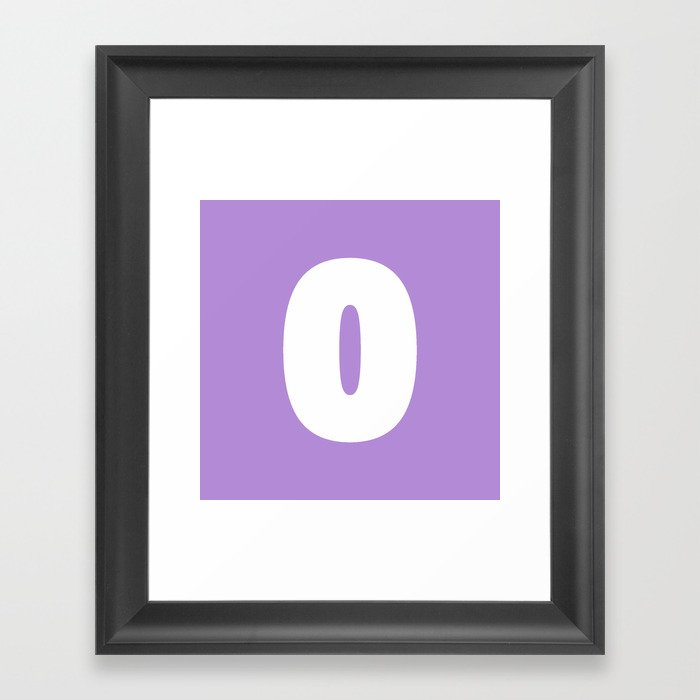 0 (White & Lavender Number) Framed Art Print