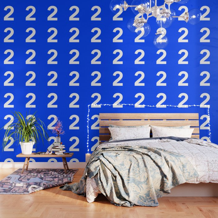 Number 2 (White & Blue) Wallpaper