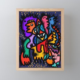 Graffiti Creatures in the summer night by Emmanuel Signorino  Framed Mini Art Print
