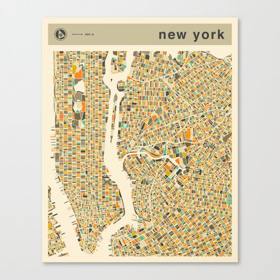 NEW YORK Map Canvas Print
