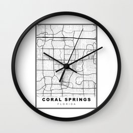 Coral Springs Map Wall Clock