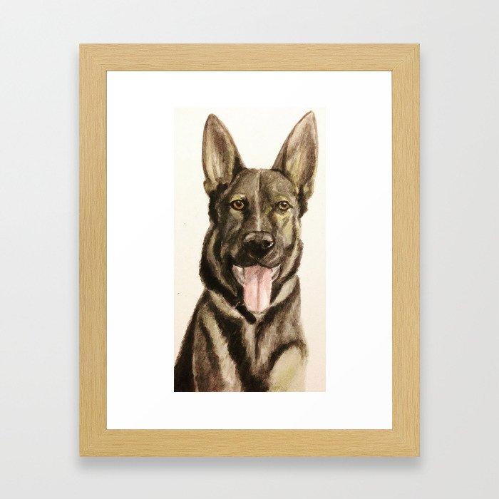 German Shepherd Custom Pet Portrait Framed Art Print