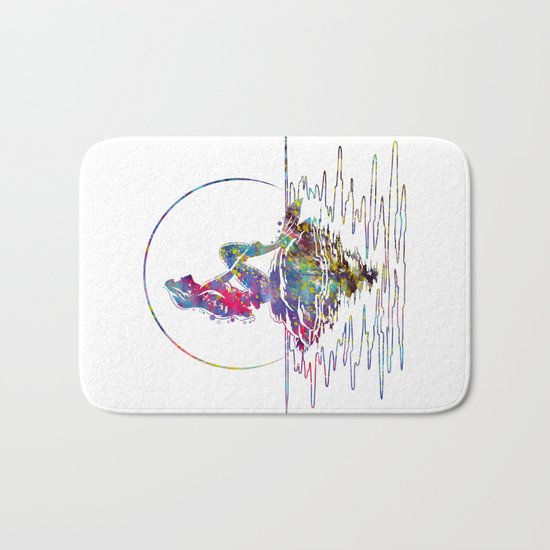 The Little Mermaid Ariel Silhouette Watercolor Bath Mat