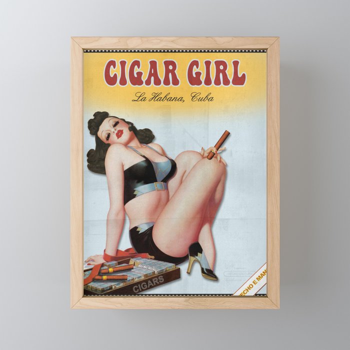 Cigar Girl La Habana  Framed Mini Art Print