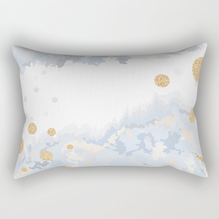 Blue & Gold Painting Rectangular Pillow