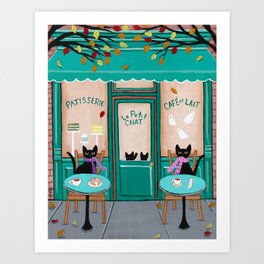 Paris Cafe for Cats Art Print