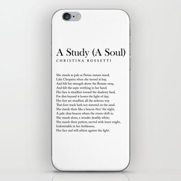 A Study A Soul - Christina Rossetti Poem - Literature - Typography Print 2 iPhone Skin