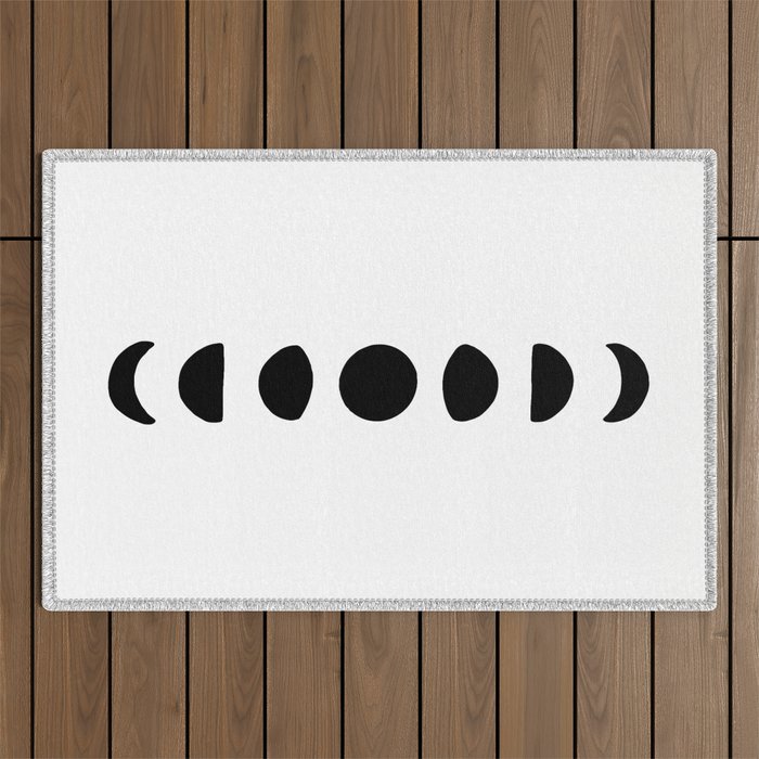 Moon phases simple illustration  Outdoor Rug