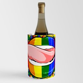 LGBTQ Rainbow Lips Licker Wine Chiller