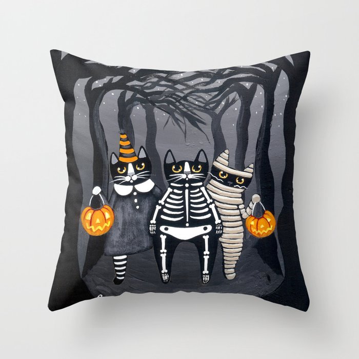 The Trick or Treat Gang Throw Pillow