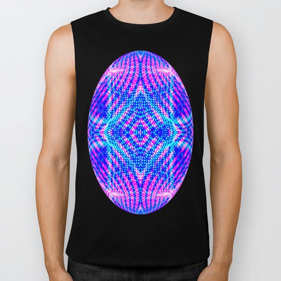psychedelic lines Biker Tank