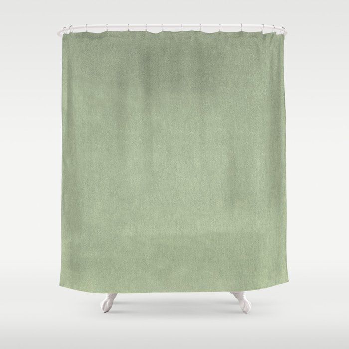 Sage Green Velvet Shower Curtain