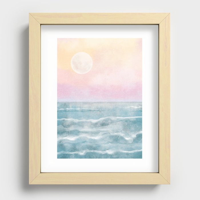 Dreamy Tropical Sunset Ocean Recessed Framed Print