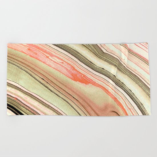 Watercolor strokes on wood Beach Towel
