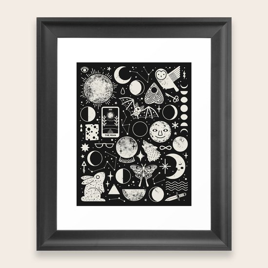Lunar Pattern: Eclipse Framed Art Print by Camille Chew | Society6