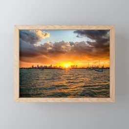 Biscayne Bay at sunset Framed Mini Art Print