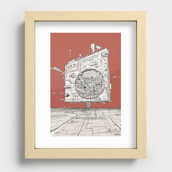 The Space Cube Recessed Framed Print