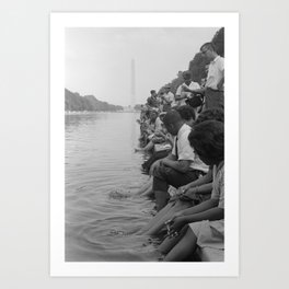 Demonstrators Near Reflecting Pool - March on Washington - 1963 Art Print