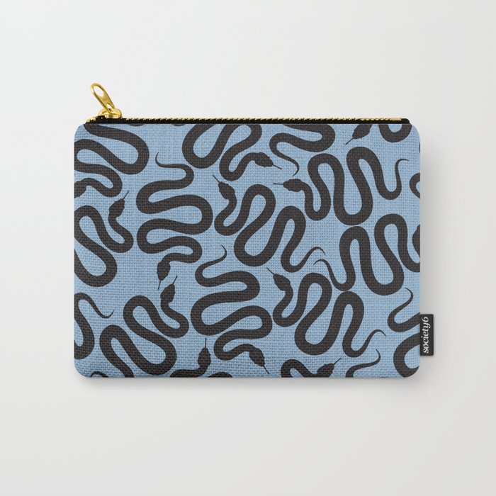 Blue Snake Pattern Carry-All Pouch