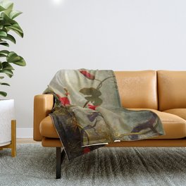 Midnight Passion Flower in a Jungle Throw Blanket