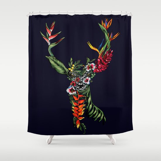 Tropical Deer Shower Curtain