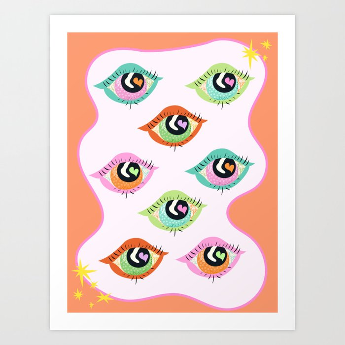 Retro Eyes Art Print