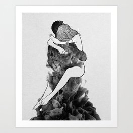 I find peace in your hug (E). Art Print