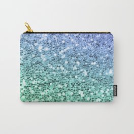 Glitter Sparkling Blue Green Turquoise Teal Carry-All Pouch