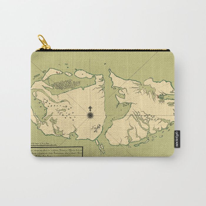 Map Of Falkland Islands 1700 Carry-All Pouch