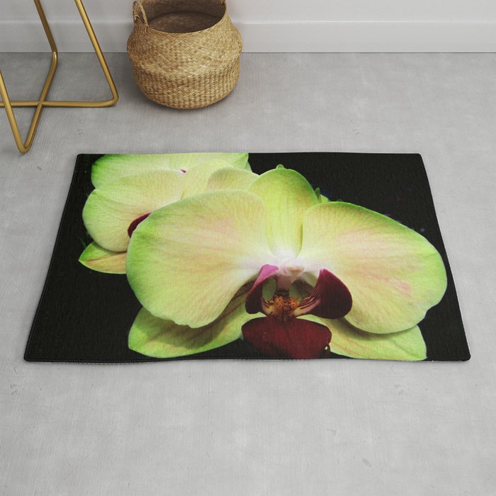 Green Orchids Rug