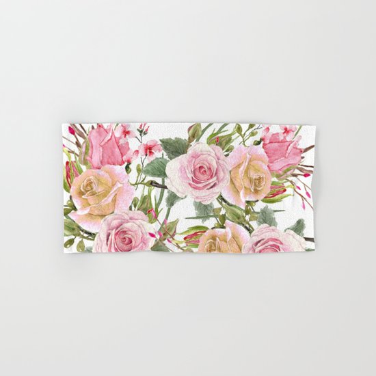 Watercolor Roses #1 Hand & Bath Towel