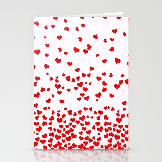 Falling Hearts Stationery Cards
