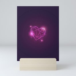 Shimmering Pink Geometric Heart Mini Art Print