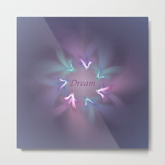 Circle Ribbon Dream Metal Print
