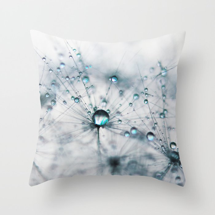 Dandelion Blue - Elegant Flower photography by Ingrid Beddoes Throw Pillow