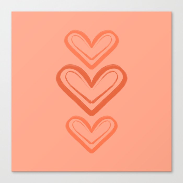 Peach Heart Minimalist Canvas Print