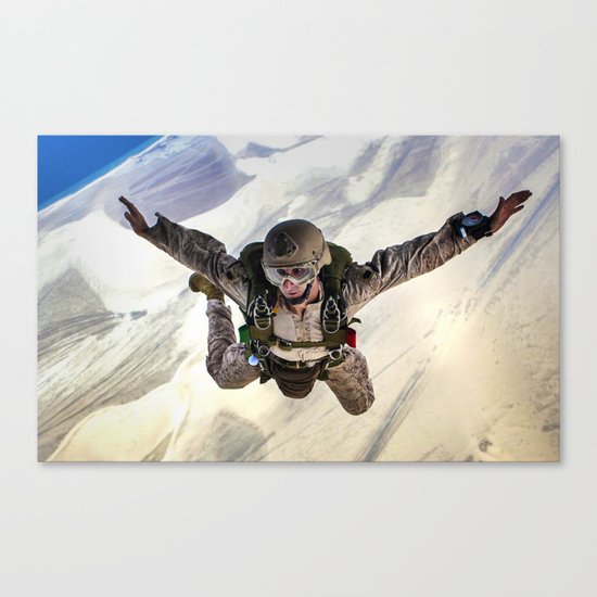 Parachuting falling Canvas Print