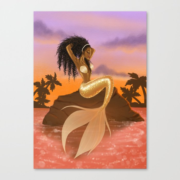 Golden Mermaid Canvas Print