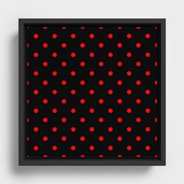 Purely Red - polka 7 Framed Canvas
