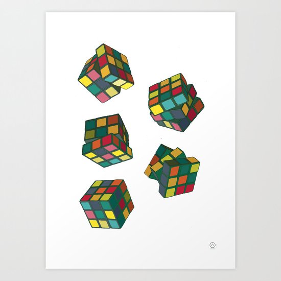 Rubik's Cubes Art Print