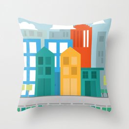 Geometric City Throw Pillow