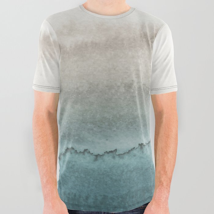 WITHIN THE TIDES - CRASHING WAVES TEAL All Over Graphic Tee