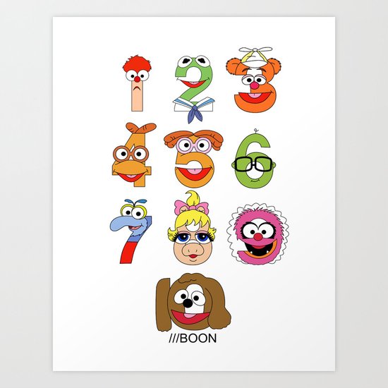 Muppet Babies Numbers Art Print