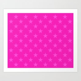 Pink stars pattern Art Print