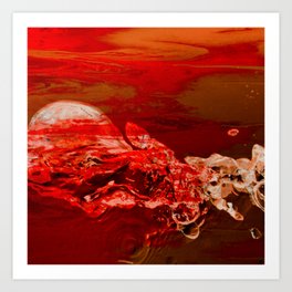Dramatic Mars Lake - Liquid SciFi Landscape Art Print