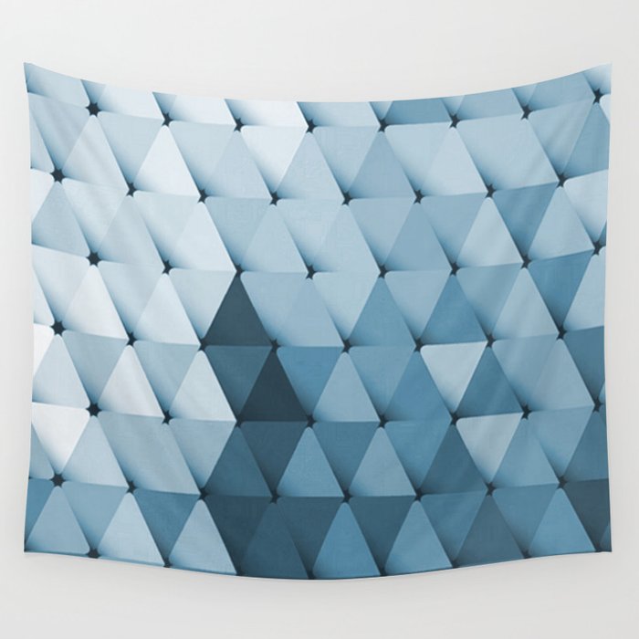 Triangles Ocean Turquoise Wall Tapestry