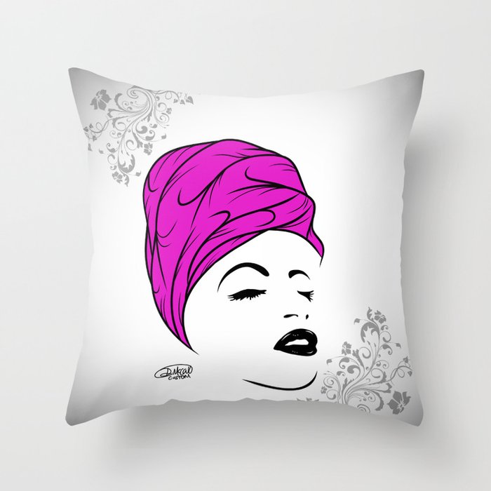 Lady Wrap (purple) Throw Pillow
