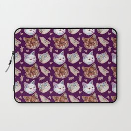 Crazy cats pattern on violet Laptop Sleeve