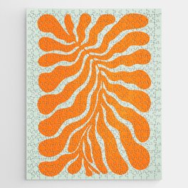 Frozen Sunrise Ferns: Matisse Edition  Jigsaw Puzzle | Cutout, Sunrise, Abstract, 70S, Graphicdesign, Vintage, Cut Outs, Shapes, Colorful, Fern 